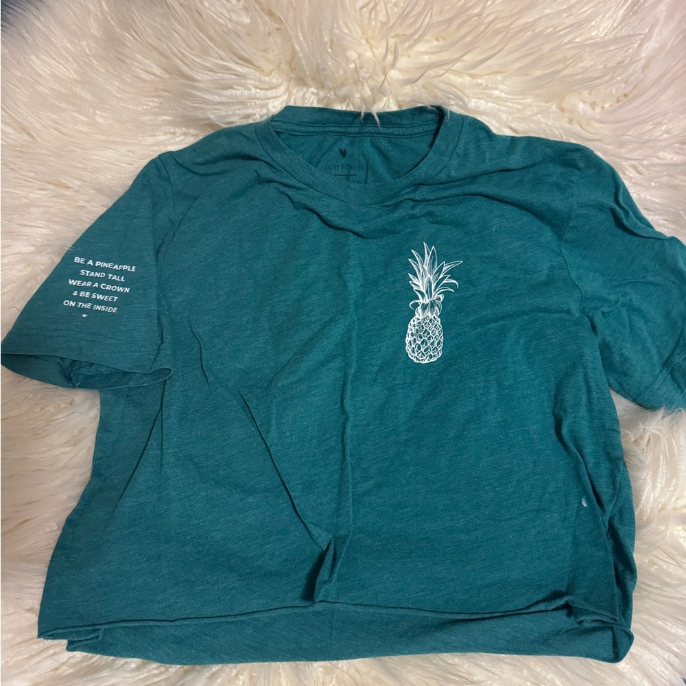 Teal Pineapple Graphic T-Shirt